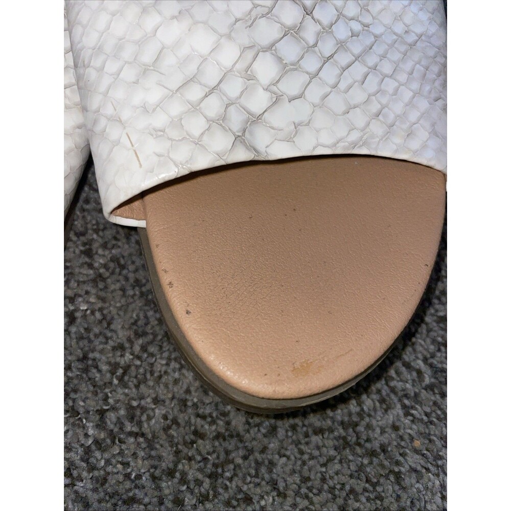 Steve Madden Karolyn Slides 7M Cream Snake Croc Embossed Aesthetic Neutral - Picture 5 of 7